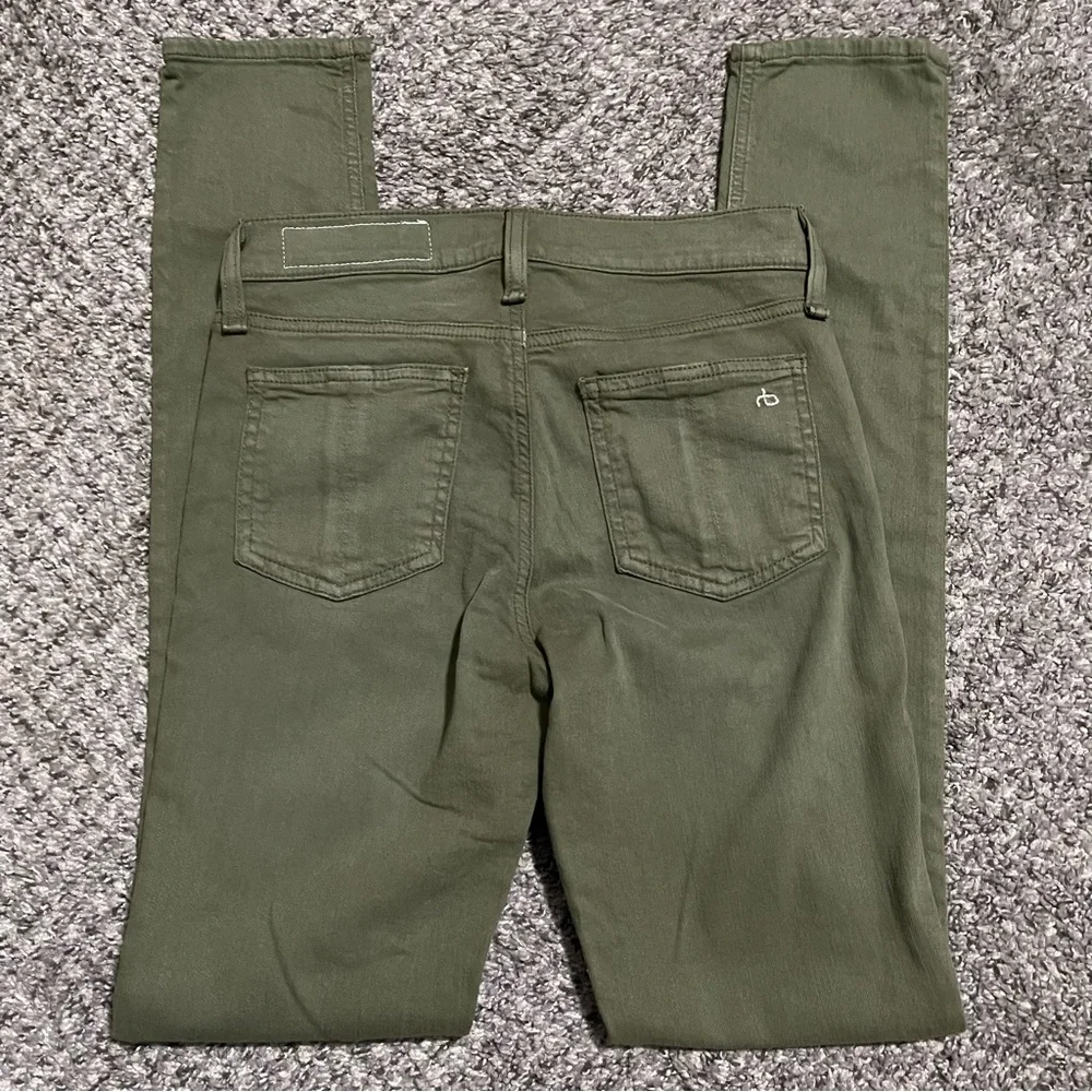 Rag & Bone‎ Mid Rise Skinny Army Olive Green Jeans Size 25 - Picture 9 of 14